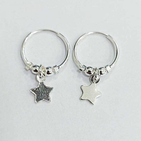 Aros argolla con colgante estrella de 13mm