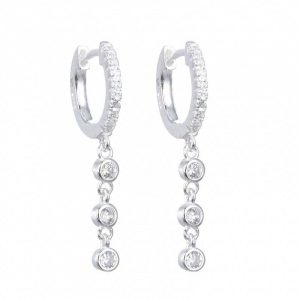 Aros argolla redonda con colgante circones 14mm