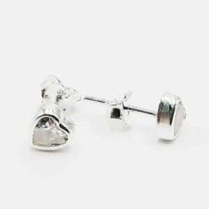 Aros topo pegado corazón con circón