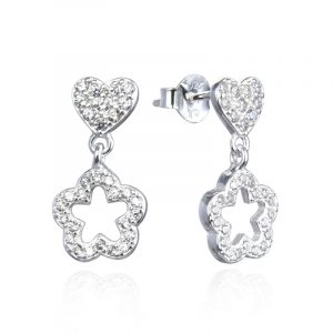 AROS CORAZON Y FLOR CIRCON