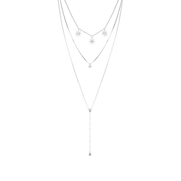 COLLAR TRIPLE ESTRELLA Y PUNTO DE LUZ