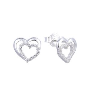 Aros de corazón con circones