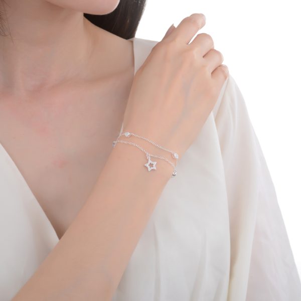 PULSERA DOBLE CORAZÓN Y ESTRELLA - Imagen 2